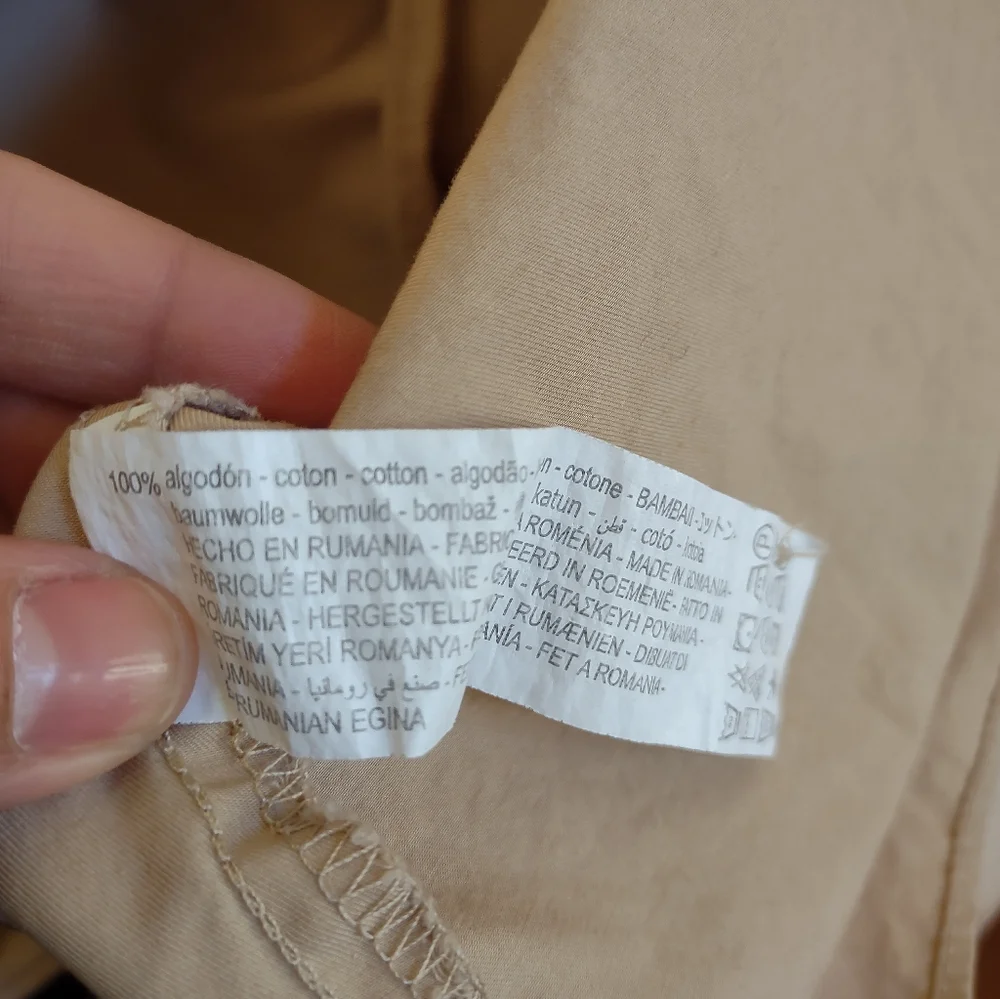 Zara Tan Cotton Puff Sleeves Tiered Maxi Dress. - Picture 11 of 11